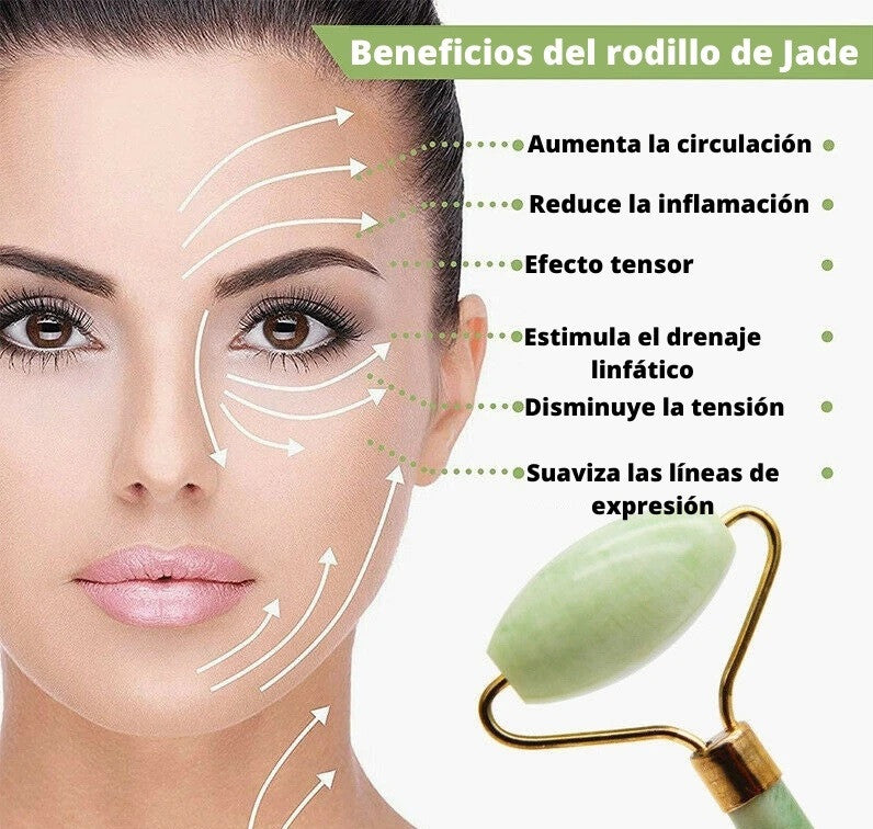 MASAJEADOR FACIAL JADE RODILLO FACIAL